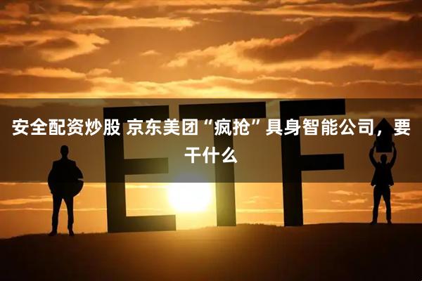 安全配资炒股 京东美团“疯抢”具身智能公司，要干什么